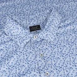 Greg Norman ML75 Stretch Fisherman Print Shirt Polo Short Sleeve Golf Apparel