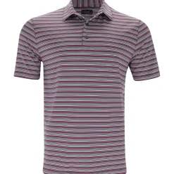 Greg Norman ML75 Stretch Panorama Stripe Shirt Polo Short Sleeve Golf Apparel