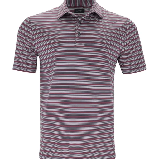 Greg Norman ML75 Stretch Panorama Stripe Shirt Polo Short Sleeve Golf Apparel