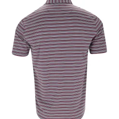 Greg Norman ML75 Stretch Panorama Stripe Shirt Polo Short Sleeve Golf Apparel