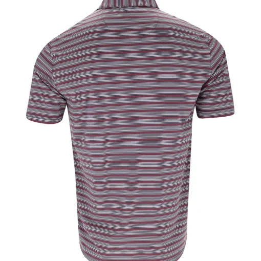 Greg Norman ML75 Stretch Panorama Stripe Shirt Polo Short Sleeve Golf Apparel