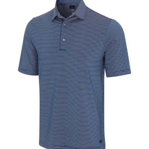 Greg Norman ML75 Stretch Season Stripe Shirt Polo Short Sleeve Golf Apparel