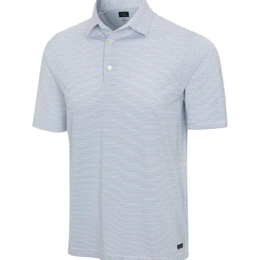 Greg Norman ML75 Stretch Season Stripe Shirt Polo Short Sleeve Golf Apparel