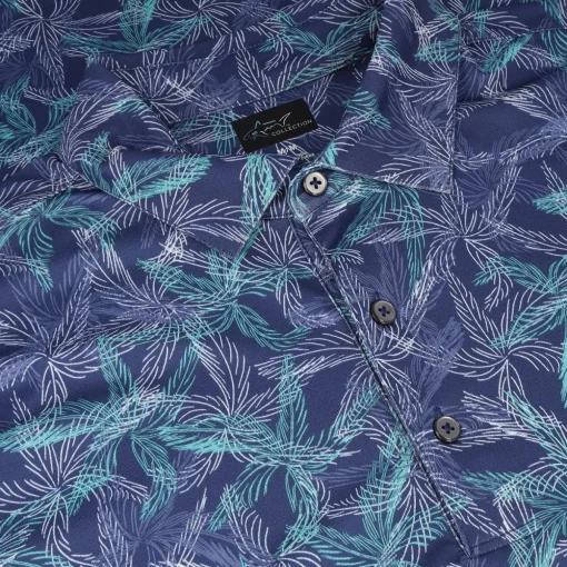 Greg Norman ML75 Stretch Tropicana Print Shirt Polo Short Sleeve Golf Apparel