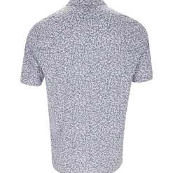 Greg Norman Ocean Floral ML75 Stretch Shirt Polo Short Sleeve Golf Apparel
