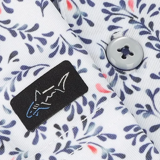Greg Norman Ocean Floral ML75 Stretch Shirt Polo Short Sleeve Golf Apparel