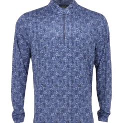 Greg Norman Palm Stamp Outerwear 1/4 Zip Golf Apparel