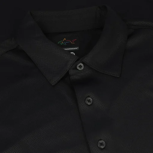 Greg Norman ProTek ML75 Microlux Embossed Shirt Polo Short Sleeve Golf Apparel