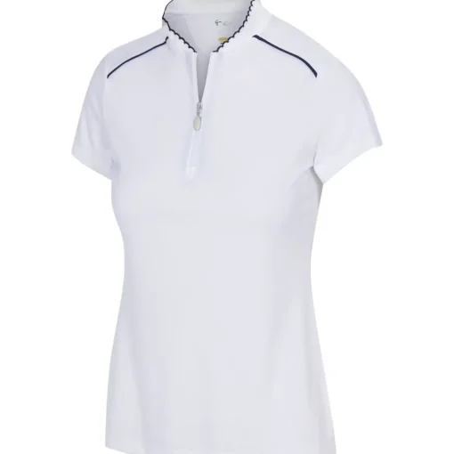 Greg Norman Scallop Collar Shirt Polo Short Sleeve Golf Apparel