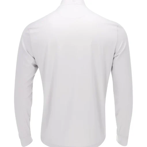 Greg Norman Shiver Shark Print Warp-Knit 1/4 Zip Outerwear Pullover Golf Apparel