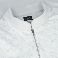 Greg Norman Shiver Shark Print Warp-Knit 1/4 Zip Outerwear Pullover Golf Apparel