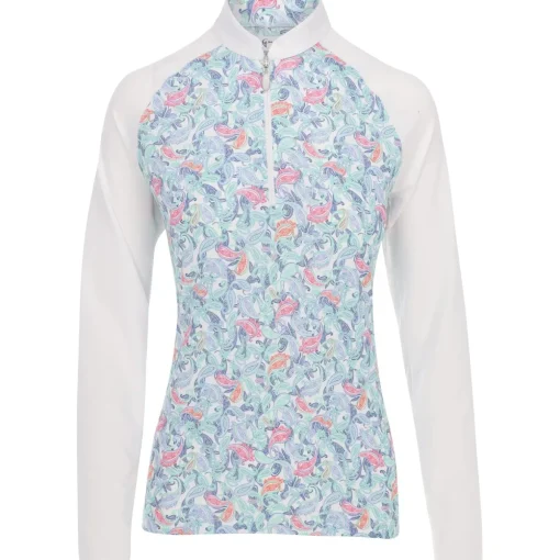 Greg Norman Solar XP Paisley Print 1/2 Zip Outerwear Pullover Golf Apparel