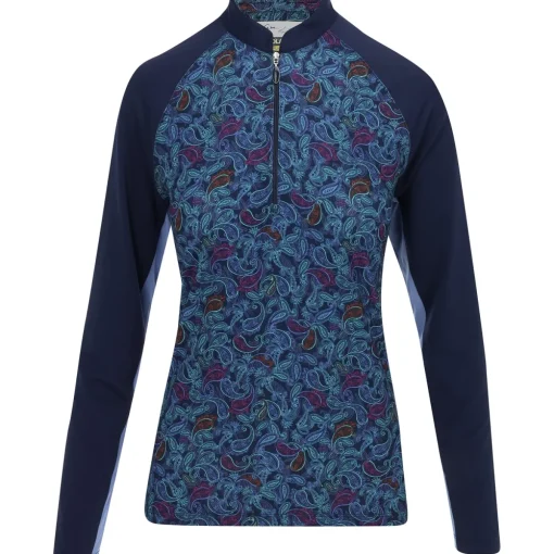 Greg Norman Solar XP Paisley Print 1/2 Zip Outerwear Pullover Golf Apparel