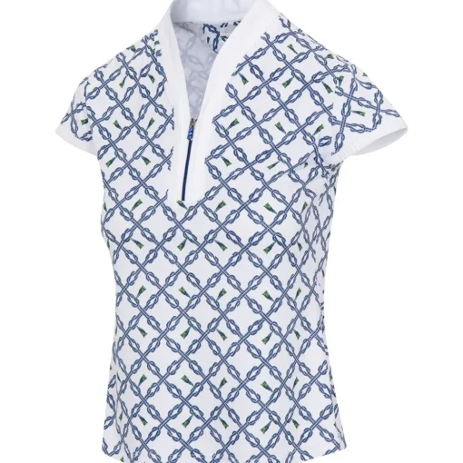 Greg Norman Taromina Capped-Sleeve Shirt Polo Short Sleeve Golf Apparel