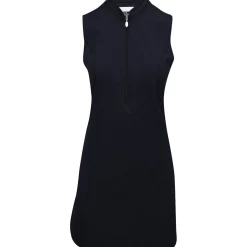 Greg Norman Tech Warp-Knit Sleeveless Zip Dress Polo Short Sleeve Golf Apparel