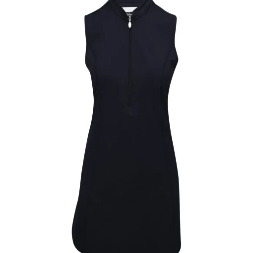 Greg Norman Tech Warp-Knit Sleeveless Zip Dress Polo Short Sleeve Golf Apparel