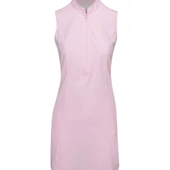 Greg Norman Tech Warp-Knit Sleeveless Zip Dress Polo Short Sleeve Golf Apparel