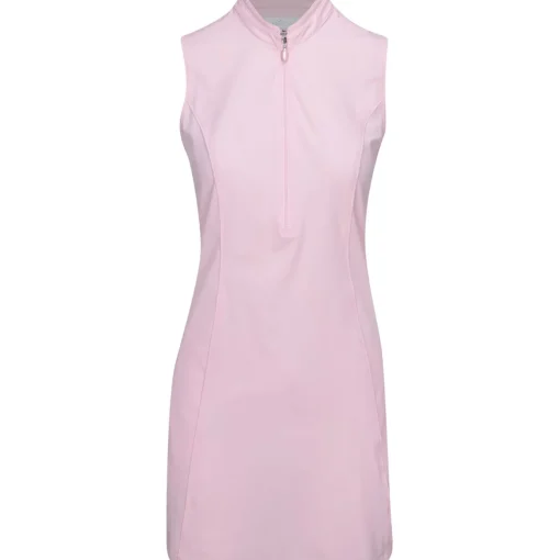 Greg Norman Tech Warp-Knit Sleeveless Zip Dress Polo Short Sleeve Golf Apparel
