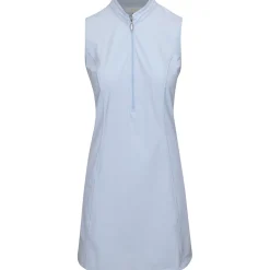 Greg Norman Tech Warp-Knit Sleeveless Zip Dress Polo Short Sleeve Golf Apparel