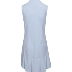 Greg Norman Tech Warp-Knit Sleeveless Zip Dress Polo Short Sleeve Golf Apparel