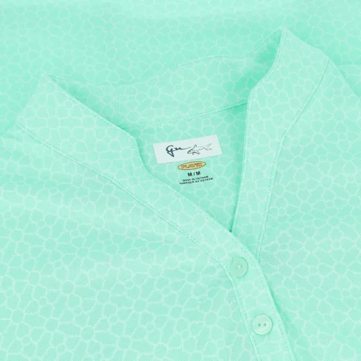 Greg Norman Trellis Jacquard Button Shirt Polo Short Sleeve Golf Apparel