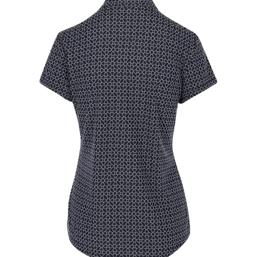 Greg Norman Trellis Jacquard Button Shirt Polo Short Sleeve Golf Apparel