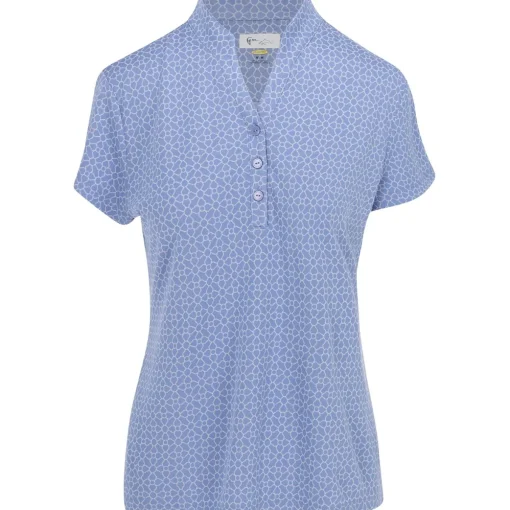 Greg Norman Trellis Jacquard Button Shirt Polo Short Sleeve Golf Apparel