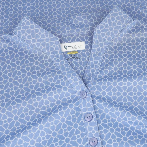 Greg Norman Trellis Jacquard Button Shirt Polo Short Sleeve Golf Apparel