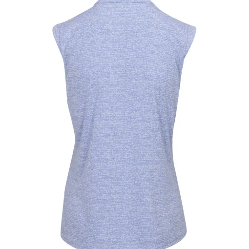 Greg Norman Tweed Jacquard Sleeveless Zip Mock Shirt Polo Short Sleeve Golf Apparel