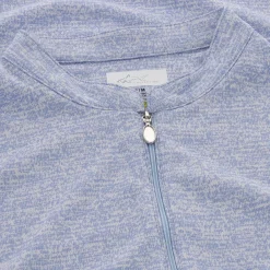 Greg Norman Tweed Jacquard Sleeveless Zip Mock Shirt Polo Short Sleeve Golf Apparel