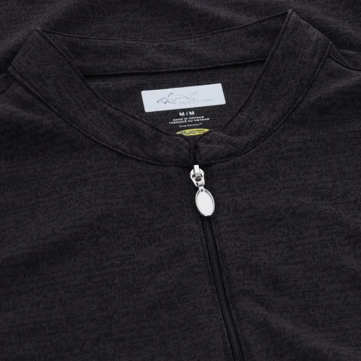 Greg Norman Tweed Jacquard Sleeveless Zip Mock Shirt Polo Short Sleeve Golf Apparel