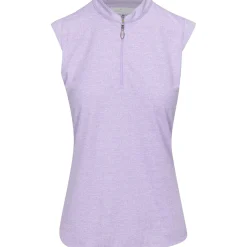 Greg Norman Tweed Jacquard Sleeveless Zip Mock Shirt Polo Short Sleeve Golf Apparel