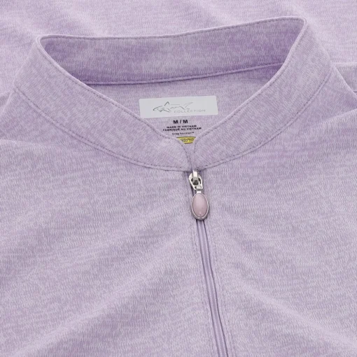 Greg Norman Tweed Jacquard Sleeveless Zip Mock Shirt Polo Short Sleeve Golf Apparel