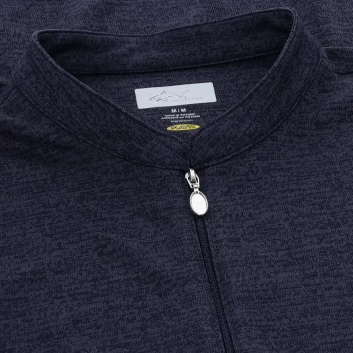 Greg Norman Tweed Jacquard Sleeveless Zip Mock Shirt Polo Short Sleeve Golf Apparel