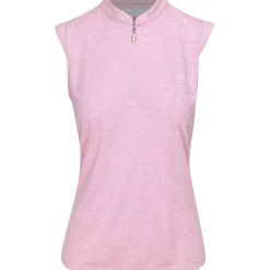 Greg Norman Tweed Jacquard Sleeveless Zip Mock Shirt Polo Short Sleeve Golf Apparel