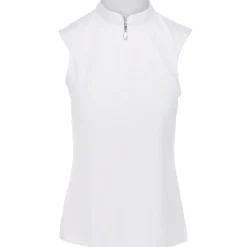 Greg Norman Tweed Jacquard Sleeveless Zip Mock Shirt Polo Short Sleeve Golf Apparel