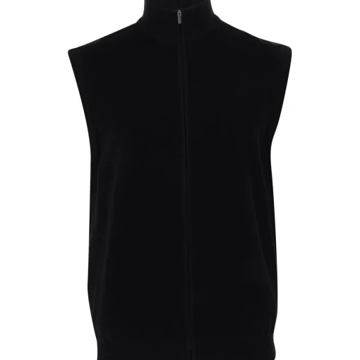 Greg Norman Weatherknit Performance Blend Lined Full-Zip Wind Outerwear Vest Golf Apparel