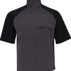 Greg Norman Weatherknit S/S Block Full Zip Jacket Rainwear Rain Shirt Golf Apparel