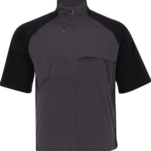 Greg Norman Weatherknit S/S Block Full Zip Jacket Rainwear Rain Shirt Golf Apparel