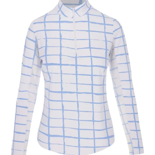 IBKUL Cordova LS Zip Mock Shirt Polo Long Sleeve Golf Apparel