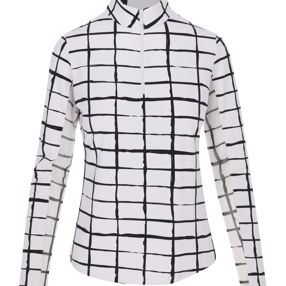 IBKUL Cordova LS Zip Mock Shirt Polo Long Sleeve Golf Apparel