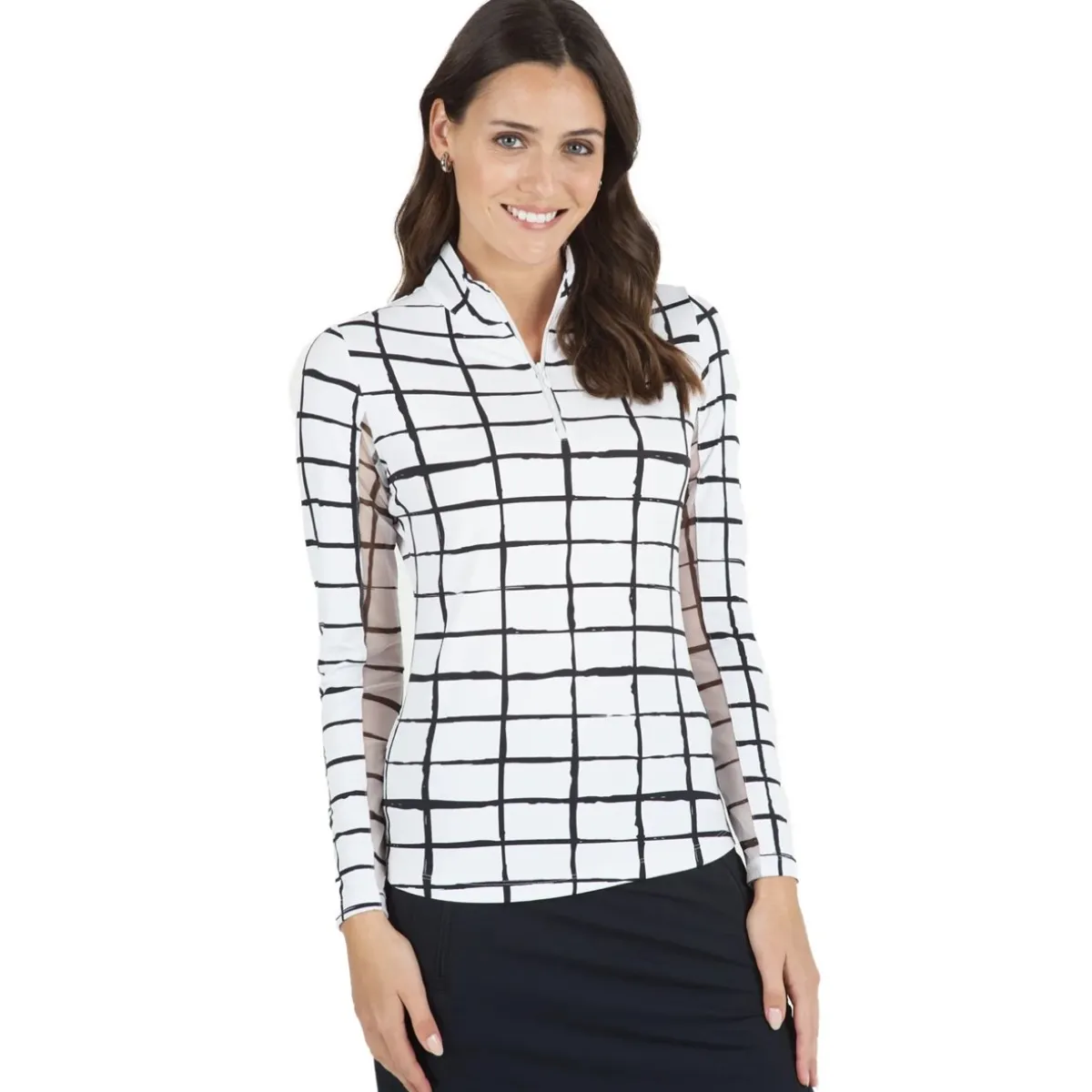 IBKUL Cordova LS Zip Mock Shirt Polo Long Sleeve Golf Apparel