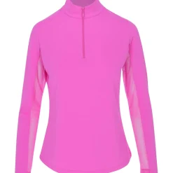 IBKUL Essential LS Zip Mock Shirt Polo Long Sleeve Golf Apparel