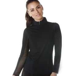 IBKUL Solid 1/4 Zip Mock Neck Outerwear Pullover Golf Apparel