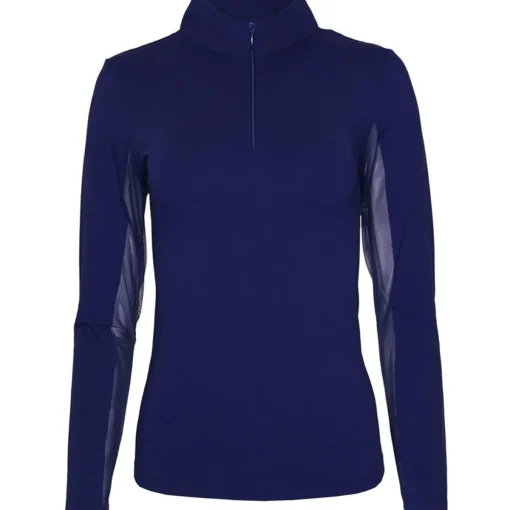 IBKUL Solid 1/4 Zip Mock Neck Outerwear Pullover Golf Apparel