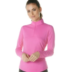 IBKUL Solid 1/4 Zip Mock Neck Outerwear Pullover Golf Apparel