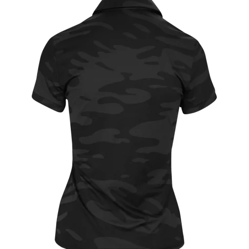 J. Lindeberg Alaya Jacquard Golf Shirt Polo Short Sleeve Golf Apparel