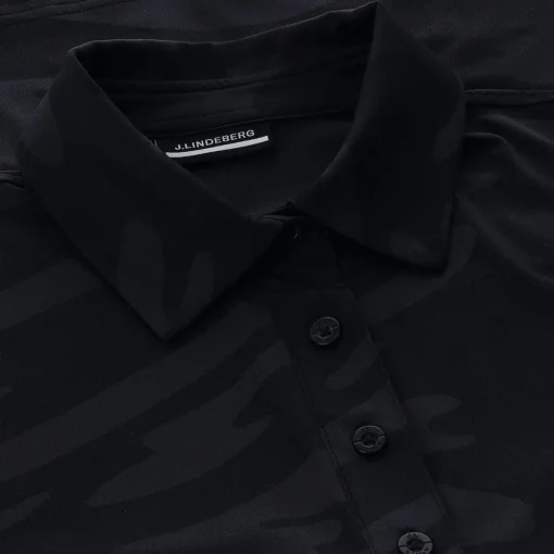 J. Lindeberg Alaya Jacquard Golf Shirt Polo Short Sleeve Golf Apparel