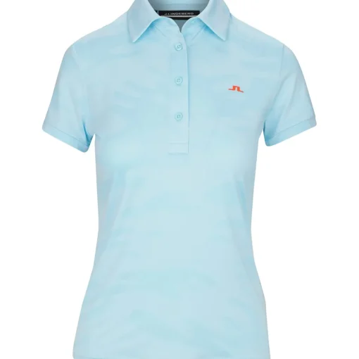 J. Lindeberg Alaya Jacquard Golf Shirt Polo Short Sleeve Golf Apparel