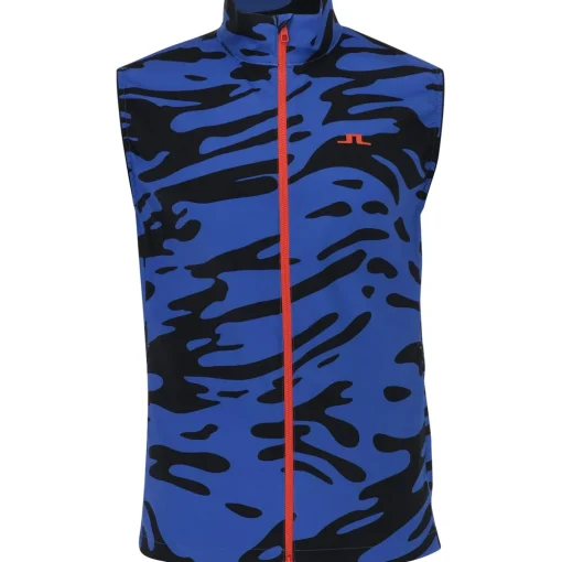 J. Lindeberg Ash Light Packable Print Outerwear Vest Golf Apparel
